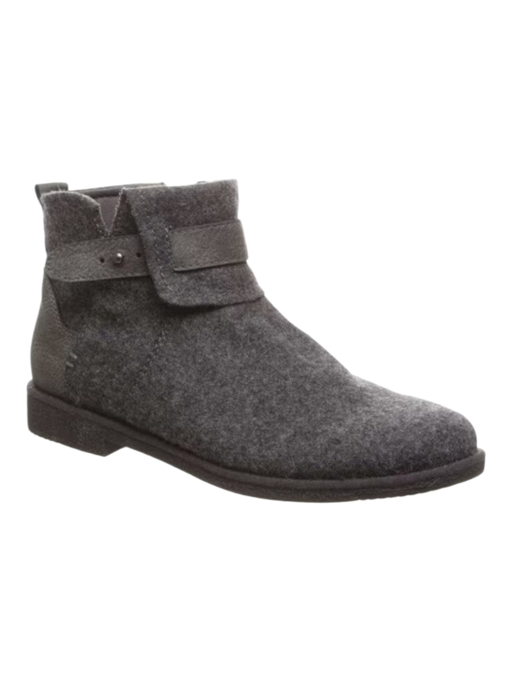 NWT Bearpaw Solstice Wool & Faux Leather Ankle Booties Charcoal Gray Boots 8